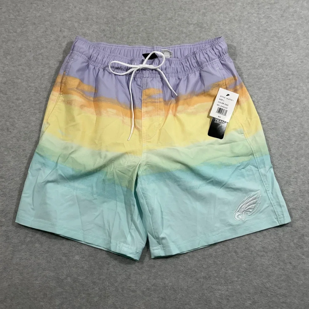 NFL Team Apparel Swim Trunks Mens‎ Large Multicolor NEW Eagles Gradient LAJ0T971